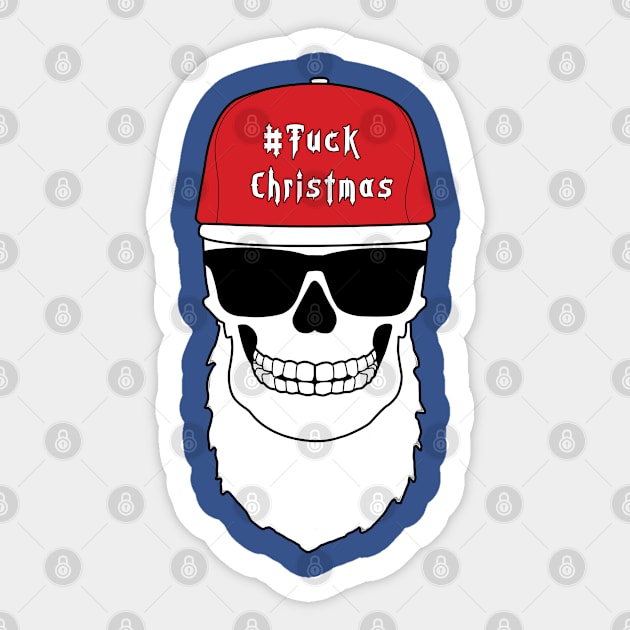 Evil Skull Santa Sticker by PaunLiviu